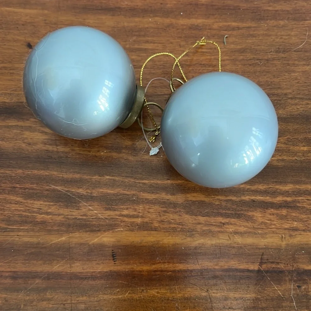 Restoration Hardware Silver Glass Christmas ornament 2.5” Small